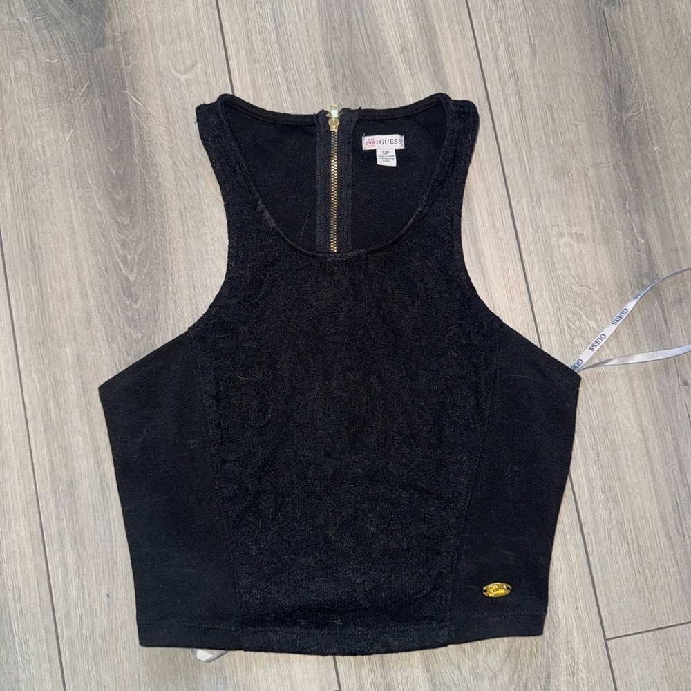 guess black lace tank top